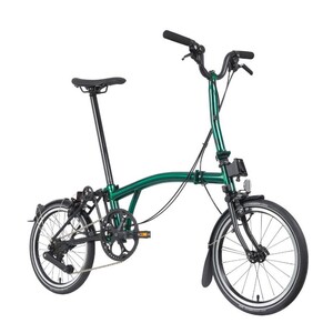 Brompton P Line Urban Bike Mid Handlebar (With Mudguard + Rack ) M4R Emerald Lacquer